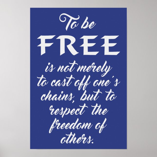 Poster couleur personnalisé Freedom Quote (Devant)