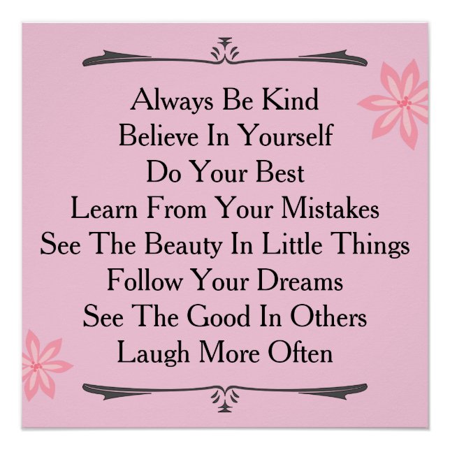 Poster Couleur personnalisée du devis motivationnel (Devant)