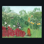 Poster Couleur restaurée Henri Rousseau Tropical Jungle A<br><div class="desc">Vous cherchez des affiches dynamiques Henri Rousseau? Nous sommes heureux de vous offrir cette affiche restaurée de la jungle tropicale capricieuse de Rousseau avec la peinture de singes de 1910. Rousseau était surtout connu pour ses images audacieuses de la jungle, mais ce peintre de lieux exotiques n'a jamais quitté la...</div>