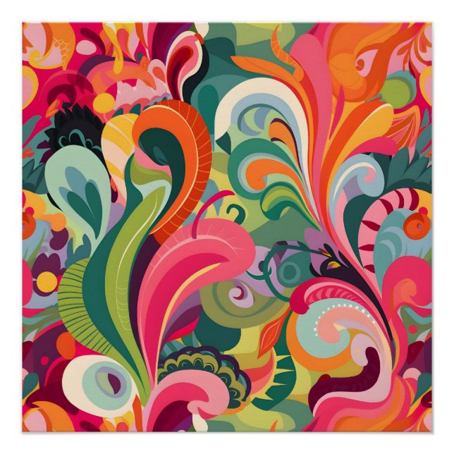 Poster Couleur Whimsical : Art Motif Vibrant (Devant)