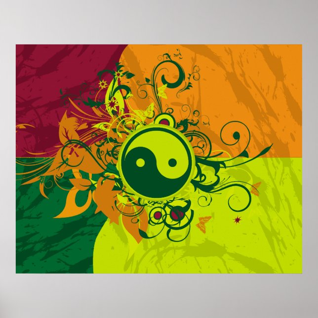 Poster Couleur Yin Yang (Devant)