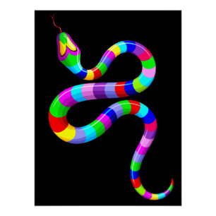Poster Couleurs arc-en-ciel psychédéliques serpent