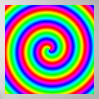 Poster Couleurs arc-en-ciel. Spirale brillante et colorée