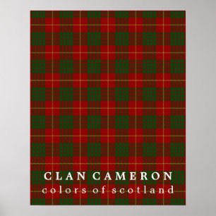 Poster Couleurs de Cameron de clan de tartan de l'Ecosse