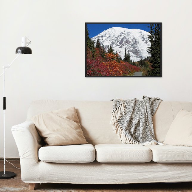 Poster Couleurs de l'automne du Mont Rainier Photo Glossy (In Situ)