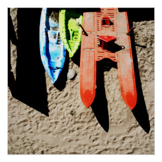 Poster couleurs et ombres sur la plage