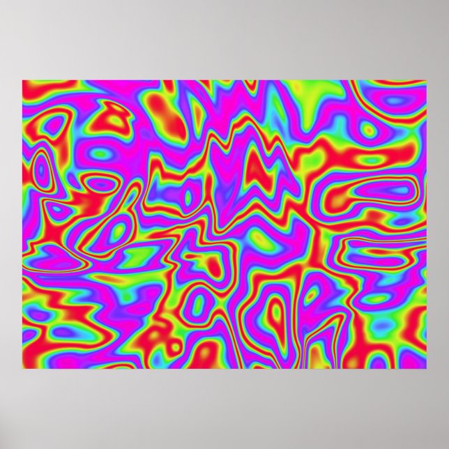 Poster Couleurs liquides psychédéliques sauvages (Devant)