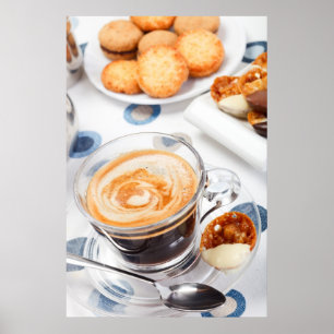 Poster Coupe de coffee and a cookie