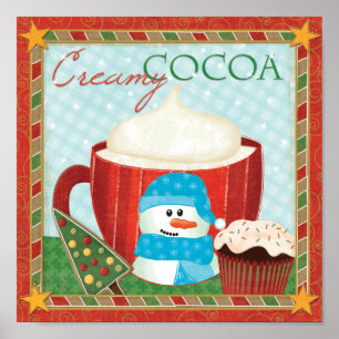 Poster Coupe Green Holiday avec Coca chaud