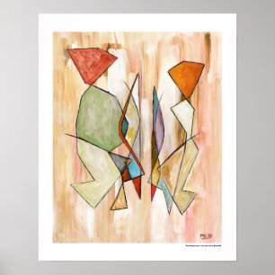 Poster Couple Abstrait de Barcelone 16 x 20 Art