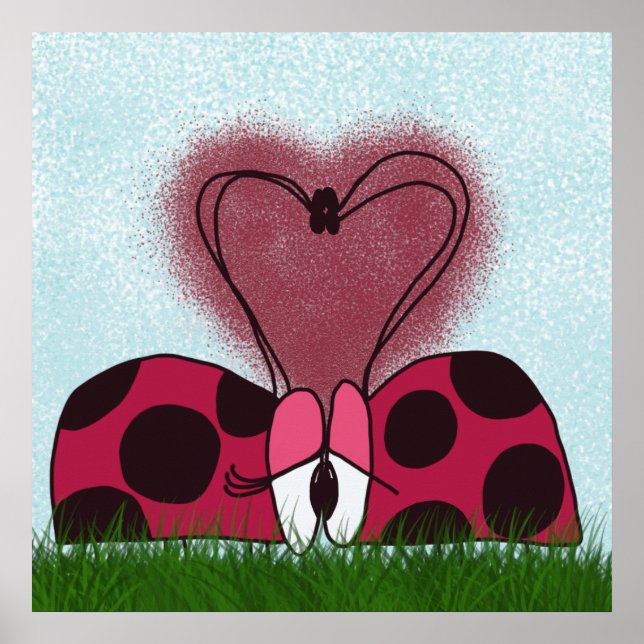 Poster Couple de Ladybug mignon (Devant)