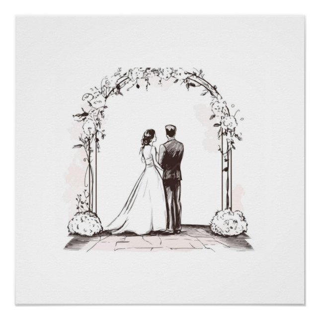 Poster Couple de Mariage d'Eternal Sketch Arche Florale P (Devant)