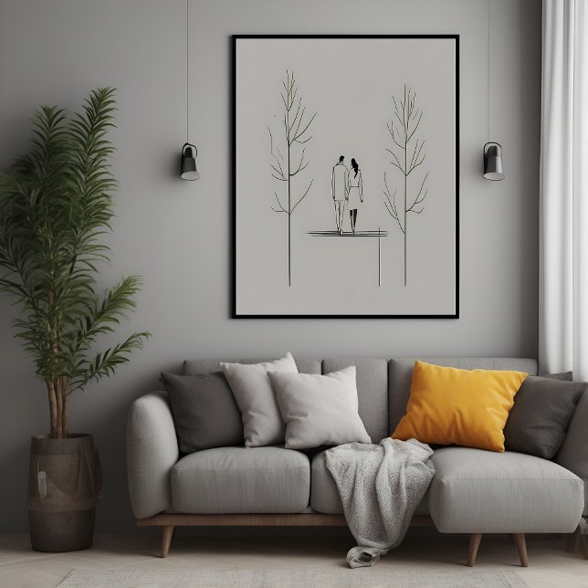 Poster Couple minimaliste Art moderne (Créateur téléchargé)