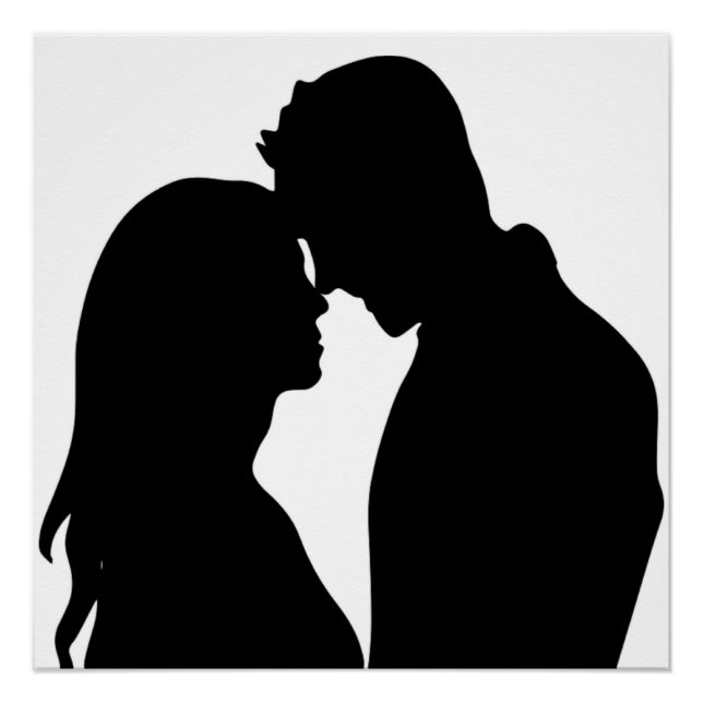POSTER COUPLE ROMANTIQUE SILHOUETTE (Devant)