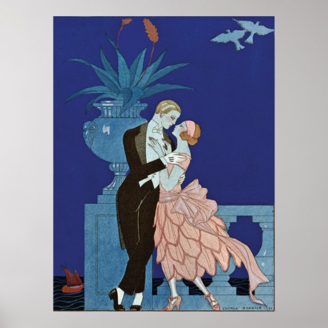 Poster Couple romantique vintage ~ Oui (Devant)