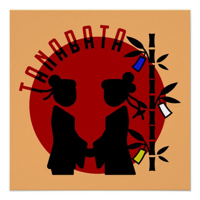 Poster Couple Silhouette de Tanabata (Devant)