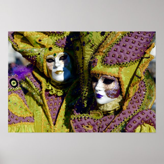 Poster Couple vénitien coloré (Devant)