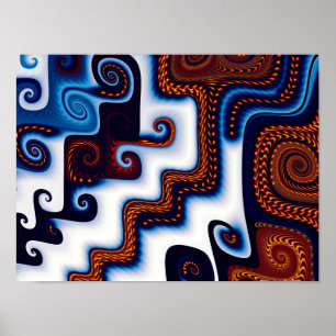 Poster Cour dans l'art Abstrait de neige