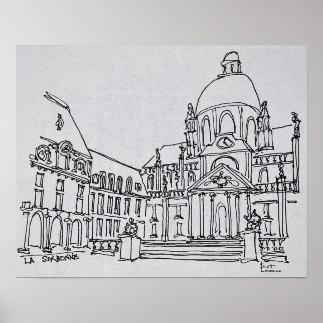 Poster Cour de La Sorbonne | Université de Paris (Devant)