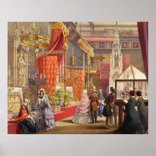 Poster Cour médiévale, dessinée par Pugin, plaque 40 de '