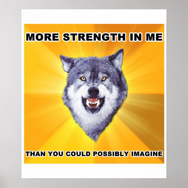 Poster Courage Wolf Strength (Devant)