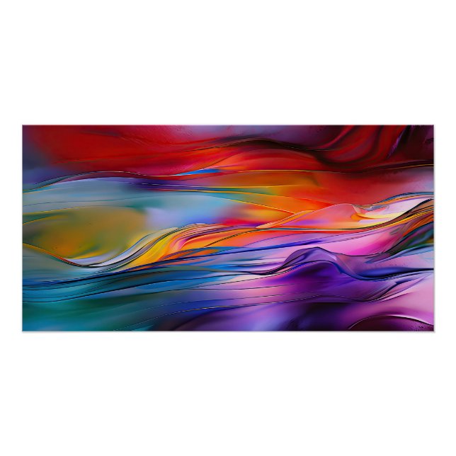 Poster "Courants chromatiques" Abstrait contemporain (Devant)