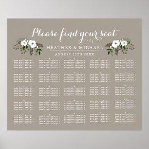 Poster Courbe florale - Organigramme alphabétique