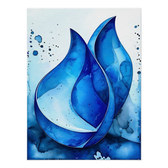 Poster Courbes d'Indigo reposantes (Devant)