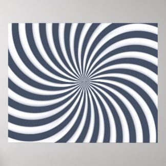 Poster Courbes spirales d'art optique Triangle 05