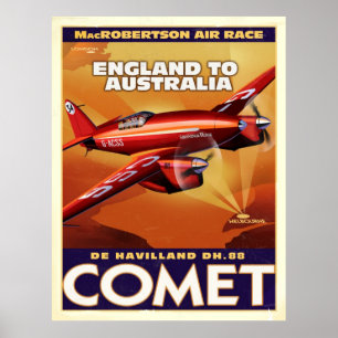 Poster coureur d'air de comète du deHavelland DH88