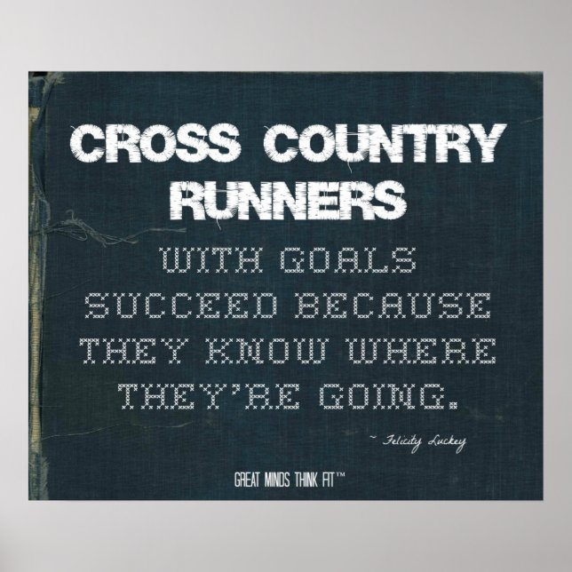 Poster Coureurs de cross-country avec des objectifs réuss (Devant)