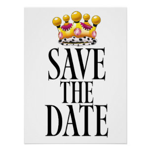 Poster Couronne de mariage pour sauvegarde de la date