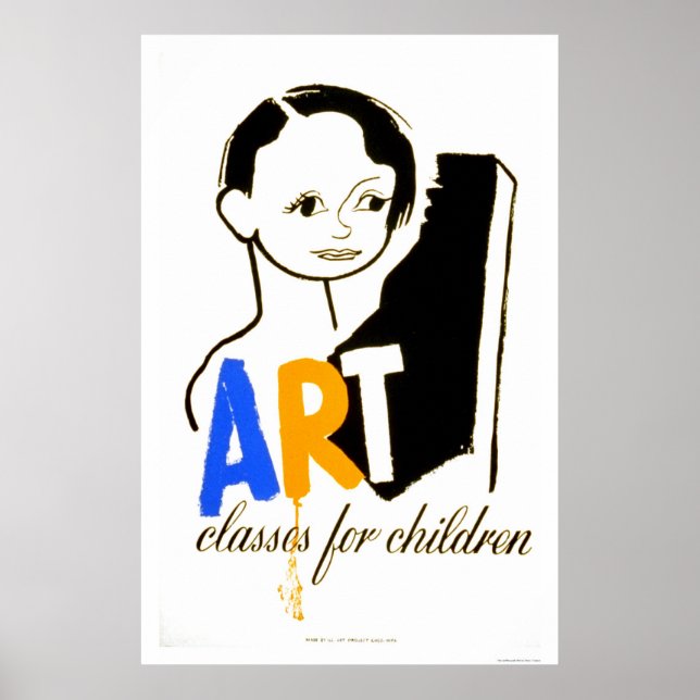 Poster Cours d'art Enfants 1940 WPA (Devant)