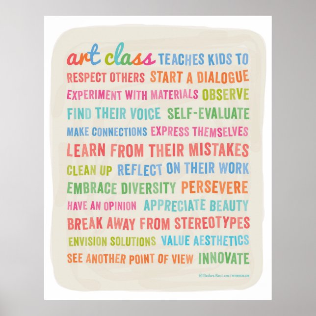 Poster Cours d'art Enseigner aux enfants // 24 x 30 Poste (Devant)