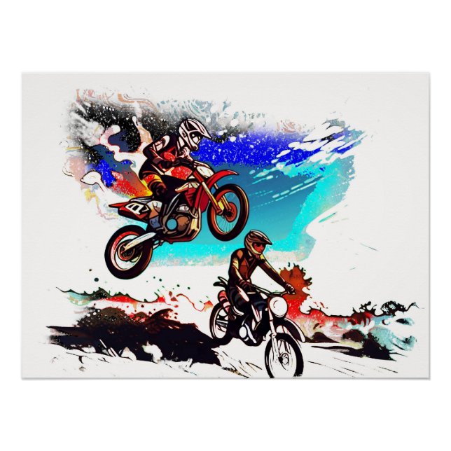 Poster Course à la victoire - Motocrosseurs (Devant)