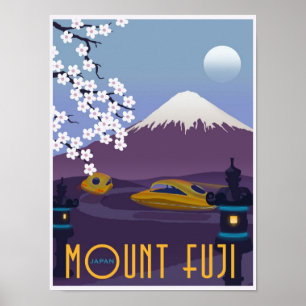 Poster Course au mont Fuji dans votre voiture de vol !