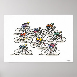 Poster Course de bicyclette