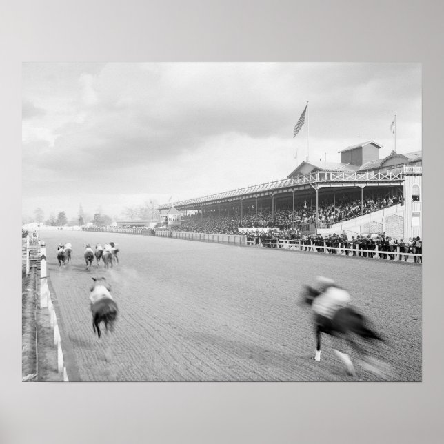 Poster Course de chevaux à La Nouvelle-Orléans, 1906. Pho (Devant)