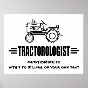 Poster Course de tracteur humoristique