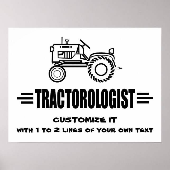 Poster Course de tracteur humoristique (Devant)