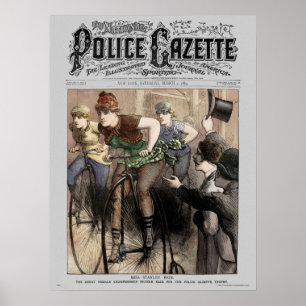 Poster Course de vélo d'affiche de gazette de police