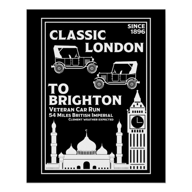 Poster Course De Voiture Vétérinaire De Londres À Brighto (Devant)