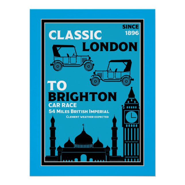 Poster Course de voitures anciennes de Londres à Brighton (Devant)