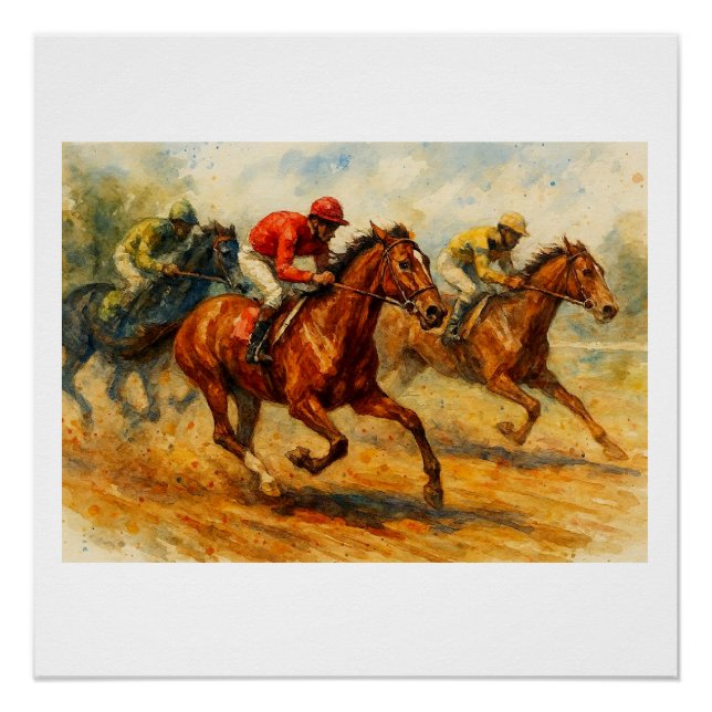Poster Courses de chevaux,  (Devant)