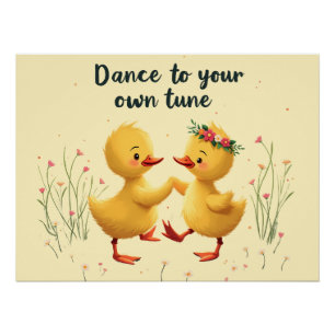 Poster Couteaux de danse mignons avec des vibrations de p