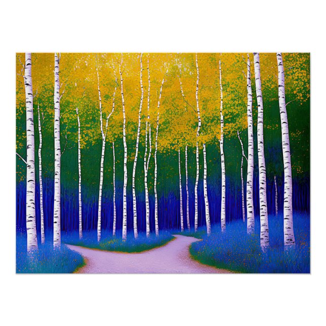 Poster Couvert d'Or – Un Paysage Boisé       (Devant)