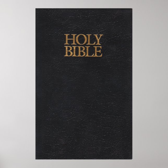 Poster Couverture de la Sainte Bible en cuir noir (Devant)