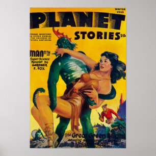 Poster Couverture de magazine d'histoires de planète 4