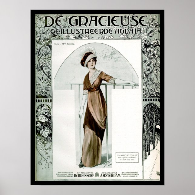 Poster Couverture du magazine de mode Vintage KRW 1907 (Devant)