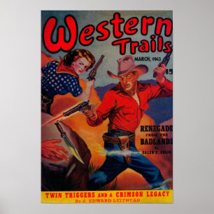 Poster Couverture du magazine Western Trails